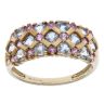 9ct Yellow Gold Pink Aquamarine and Sapphire Fancy Ring