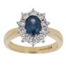18ct Yellow Gold 0.70ct Brilliant Cut Diamond and Sapphire Cluster Ring