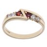 9ct Yellow Gold Cubic Zirconia and Garnet Half Eternity Ring