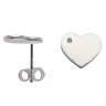 Silver Cubic Zirconia Heart Stud Earrings