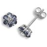 18ct White Gold Diamond 0.10ct Sapphire 0.55ct Stud Earrings