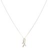 9ct Yellow and White Gold 0.05ct Diamond Ribbon Pendant and Chain 18"