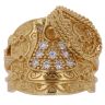 Sterling Silver Gold Plated Cubic Zirconia Saddle Ring