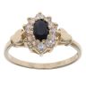 9ct Yellow Gold Sapphire and Cubic Zirconia Expanding Cluster Ring