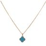 18ct Yellow Gold Blue Clover Pendant and Chain 16"