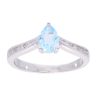 9ct White Gold Blue Topaz and Diamond Dress Ring