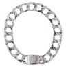 Silver Patterned Curb 8.5" Bracelet by Icesia