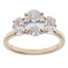 9ct Yellow Gold 2.25ct Oval Cut Lab Grown Diamond Trilogy Ring