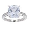 Silver Cubic Zirconia Octangular Solitaire Ring by Icesia