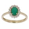 14ct Yellow Gold Cubic Zirconia Chalcedony Cluster Ring