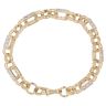 9ct Yellow Gold Cubic Zirconia Square Link Belcher Bracelet 8"