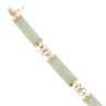 9ct Yellow Gold Chinese Jade Bracelet 7.5"