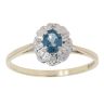 9ct Yellow Gold 0.04ct Diamond And Sapphire Cluster Ring