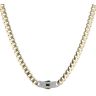 14ct Yellow Gold Monaco Classic Plain Pave Lock Curb Chain 16"