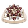 9ct Yellow Gold Garnet and Cubic Zirconia Cluster Ring