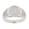 Silver Cubic Zirconia Oval Signet Ring By Icesia