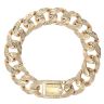 9ct Yellow Gold Patterned Curb Bracelet 9"