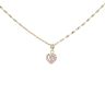 14ct Yellow Gold Cubic Zirconia/Pink Heart 18" Stone Set Pendant And Chain