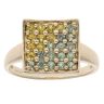 9ct Yellow Gold Yellow And Praseolite Cluster Ring