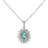 9ct White Gold 0.55cts Diamond And Emerald Pendant And 18" Chain