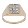 9ct Yellow Gold Cubic Zirconia Square Cluster Ring