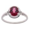 9ct White Gold Cubic Zirconia and Garnet Fancy Ring