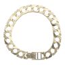 9ct Yellow Gold Square Patterned Curb Bracelet 9"