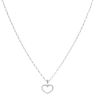9ct White Gold 0.10ct Diamond Heart Pendant and Chain 24"