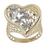 14ct Yellow And White Gold Floral Heart Ring