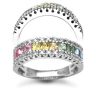 18ct White Gold Diamond 0.13ct Multi Colour Sapphire 1.33ct Ring