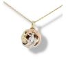 9ct Yellow, White And Rose Gold Knot Pendant And Chain