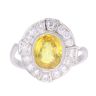Platinum Sapphire and 0.50ct Diamond Ring