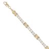 14ct Yellow Gold Cubic Zirconia Bar and Cross Bracelet 8"