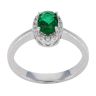 Silver Cubic Zirconia And Green Cluster Ring by Icesia