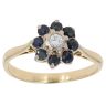 18ct Yellow Gold 0.05ct Diamond and Sapphire Cluster Ring