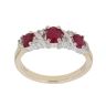 9ct Yellow Gold 0.05ct Brilliant Cut Diamond and Ruby Three Stone Ring