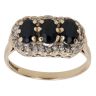 9ct Yellow Gold 0.10ct Diamond and Sapphire Three Stone Ring
