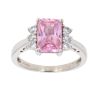 9ct White Gold Pink And White Cubic Zirconia Ring