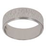 9ct White Gold Patterned Wedding Band 6mm