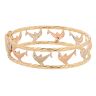 18ct Yellow White and Rose Gold Dolphin Bangle