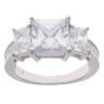 Silver Cubic Zirconia Three Stone Ring by Icesia