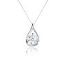 9ct White Gold 1.00ct Oval Lab Grown Diamond Tear Frame Pendant