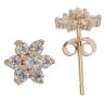 9ct Yellow Gold Cubic Zirconia Cluster Stud Earrings