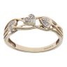 9ct Yellow Gold 0.05ct Brilliant Cut Diamond Hearts Fancy Ring