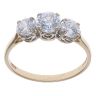 14ct Yellow Gold Cubic Zirconia Three Stone Ring
