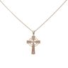 9ct Yellow and Rose Gold Clogau 0.05ct Diamond Cross Pendant and Chain 22"