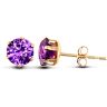 9ct Yellow Gold Claw Set Cubic Zirconia Studs