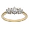 18ct Yellow Gold 0.75ct Brilliant Cut Diamond Trilogy Ring