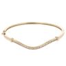 9ct Yellow Gold 0.45ct Diamond Wave Hinged Bangle
