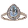 9ct Yellow Gold 0.34ct Baguette Cut Diamond and Aquamarine Cluster Ring